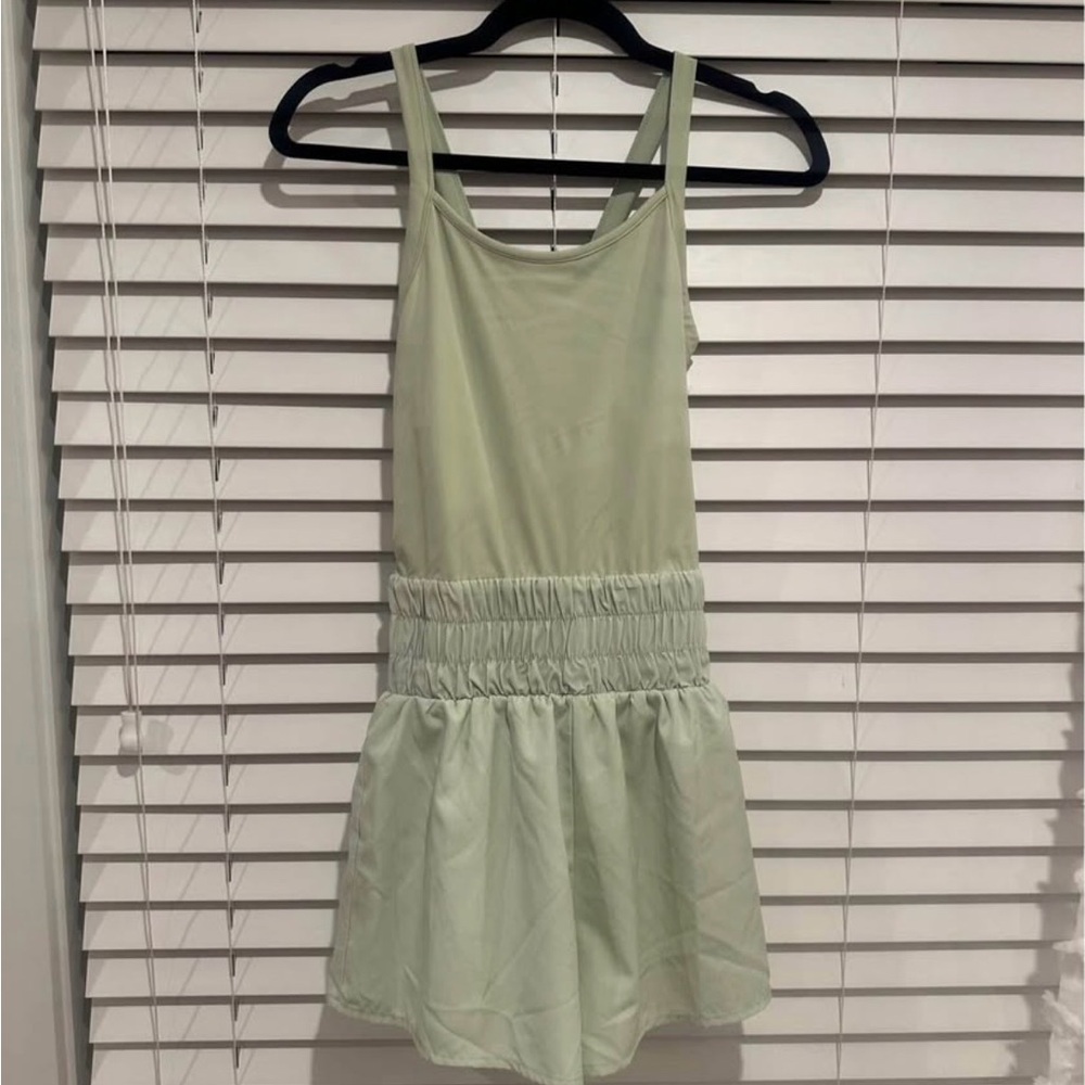 Pink Lily Mint Green Athletic Romper